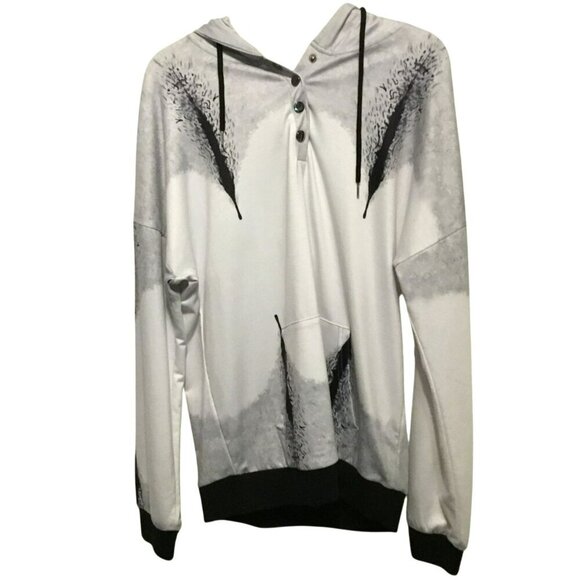 VIEACTIVEWEAR Hooded Sweatshirt Drop Shoulder Oversize Pullover Size Large Gray - Picture 1 of 11